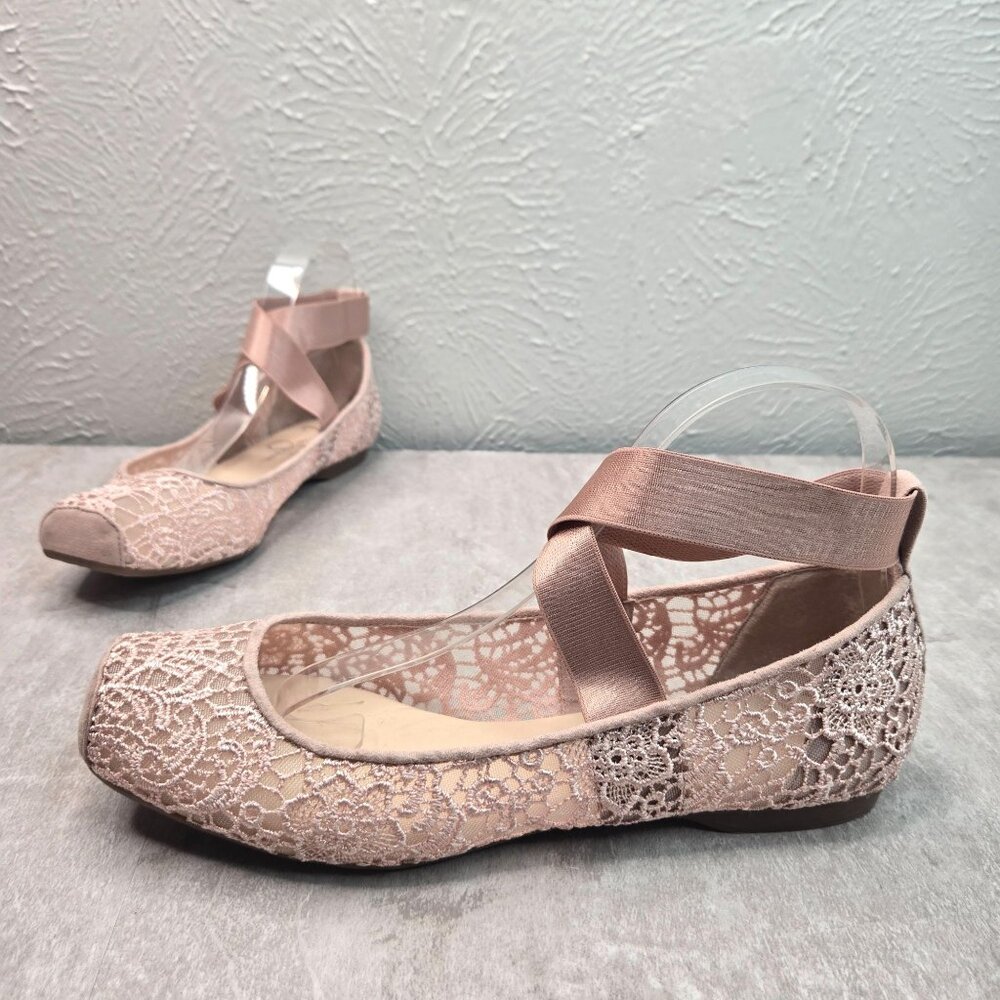 Jessica Simpson Pink Lace Flats